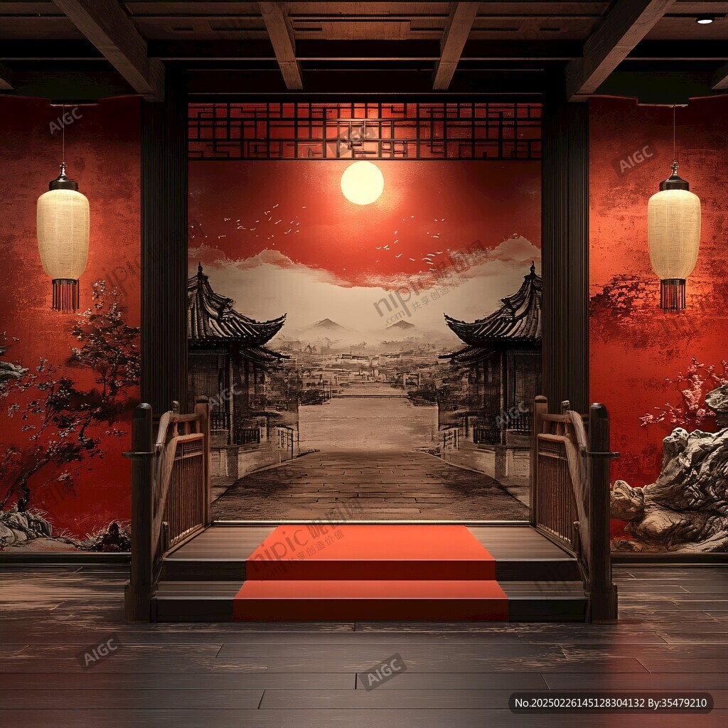 紅月古韻中國風(fēng)