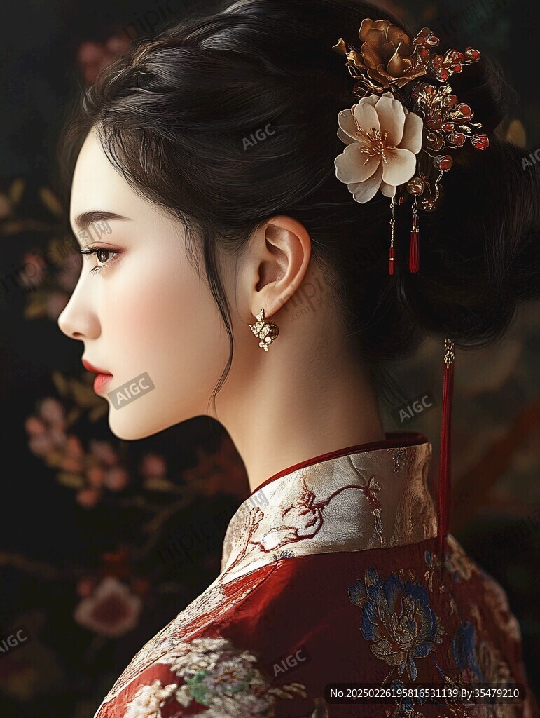 漢服女子側面肖像