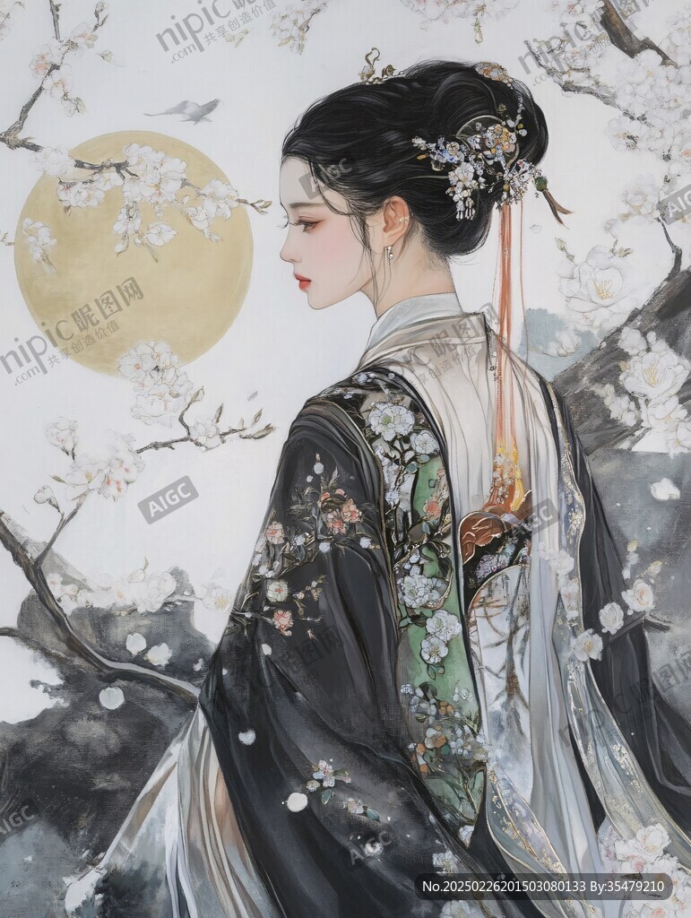 漢服女子與梅花