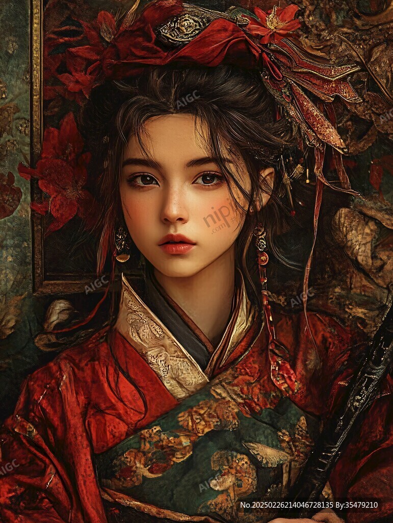 紅衣女子畫像