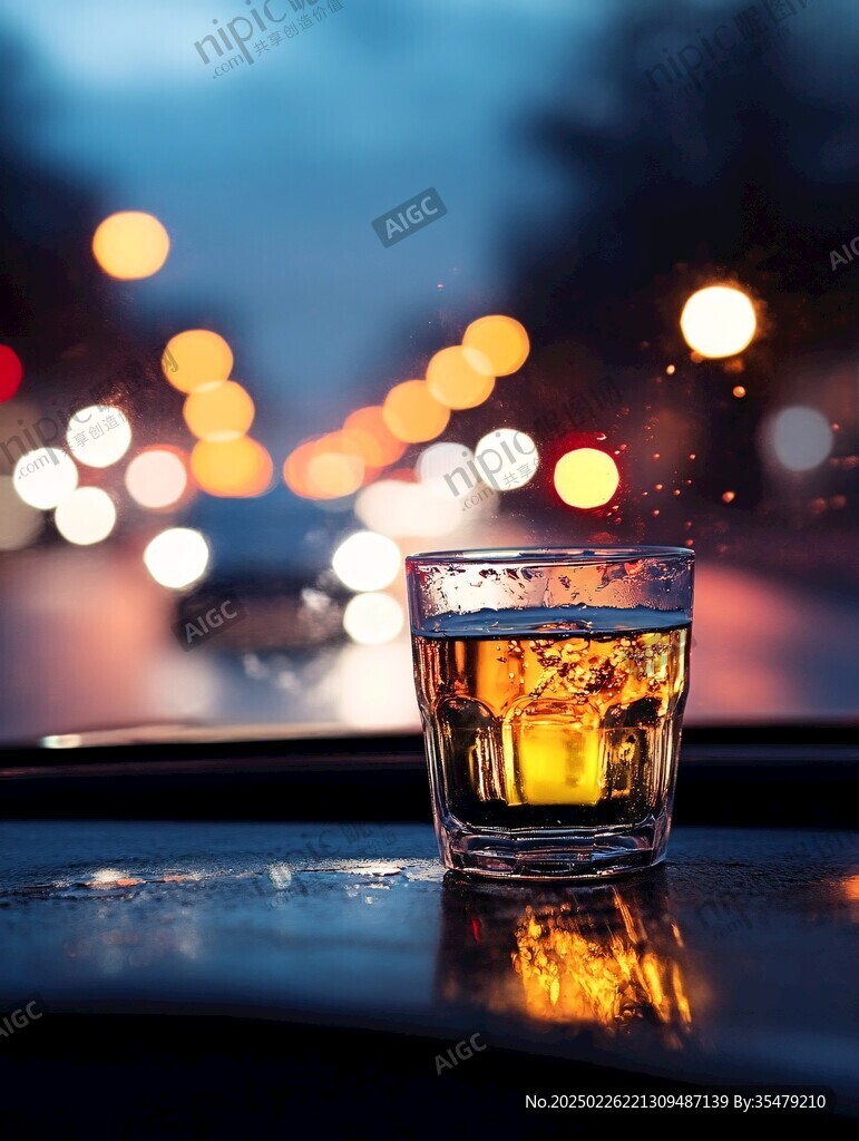 夜幕下的酒影