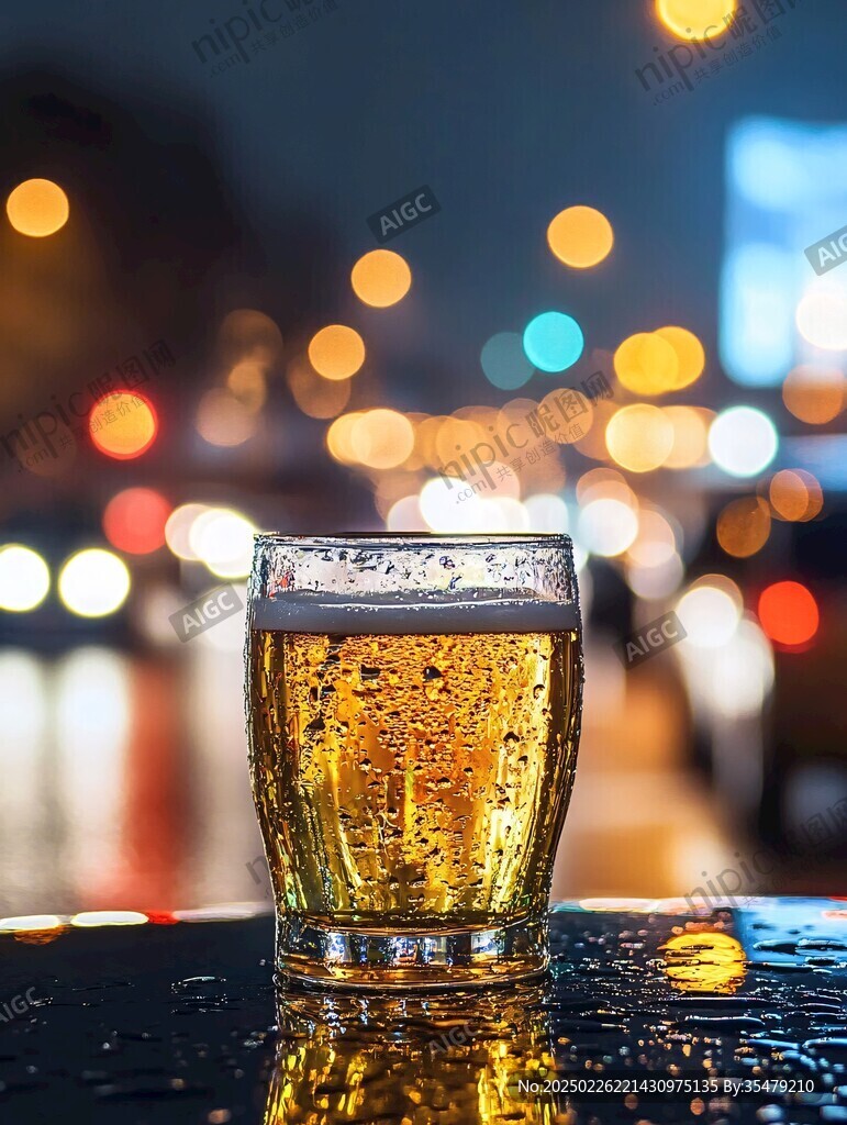 城市夜晚 啤酒與光影