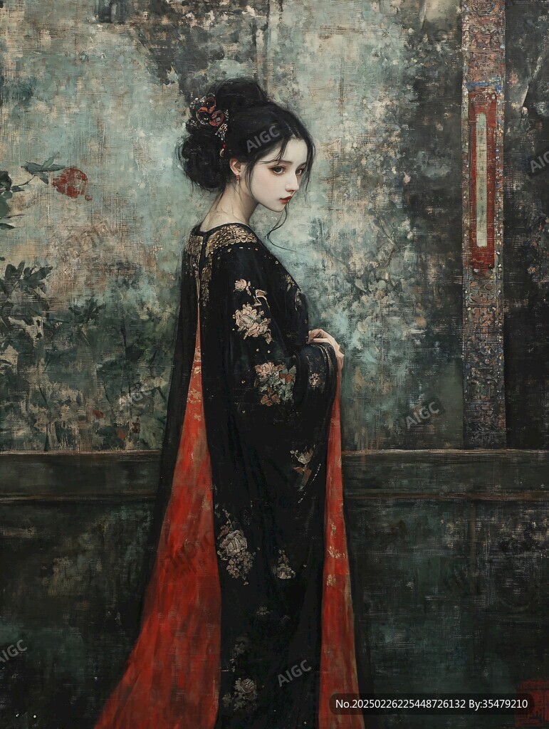 古風(fēng)女子油畫(huà)
