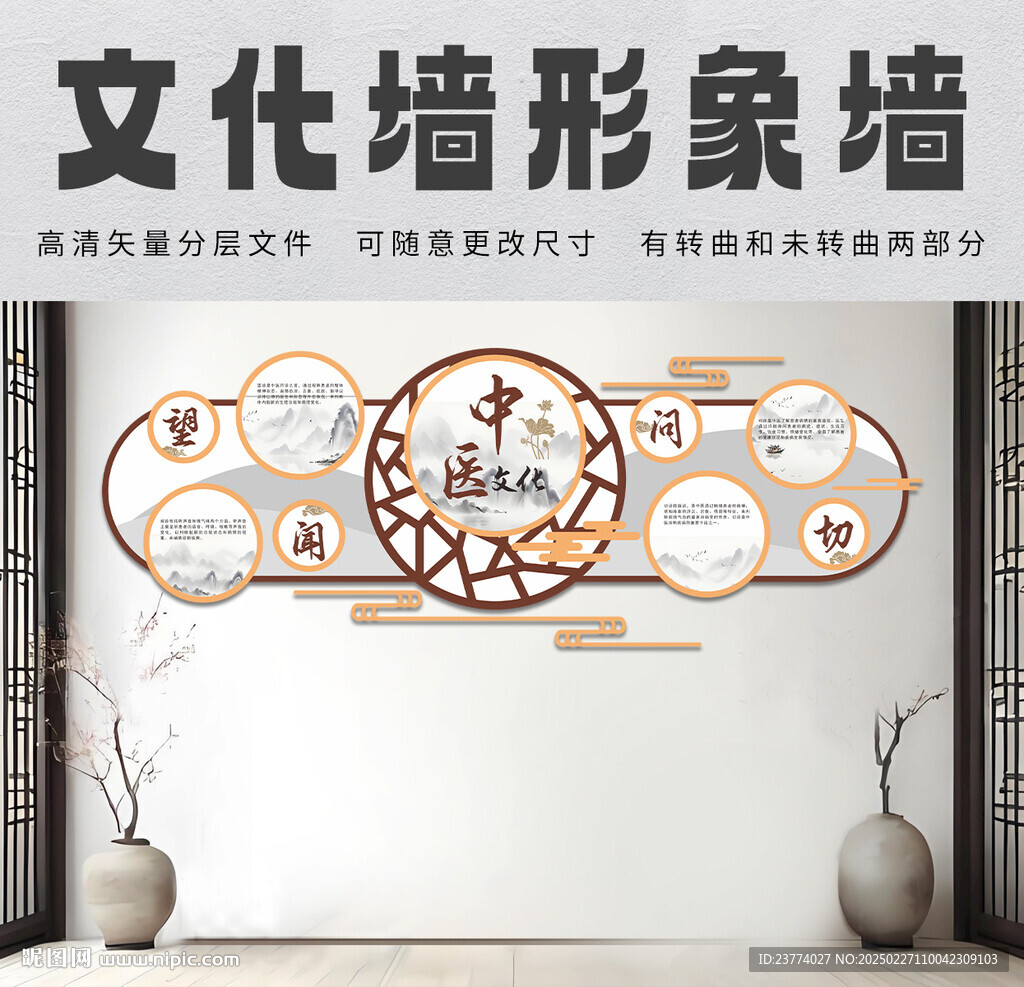 望聞問切中醫養生形象墻