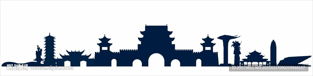 曲靖地標(biāo)剪影