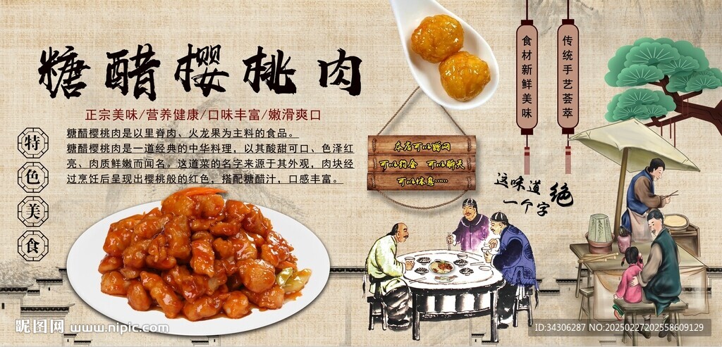 糖醋櫻桃肉背景墻