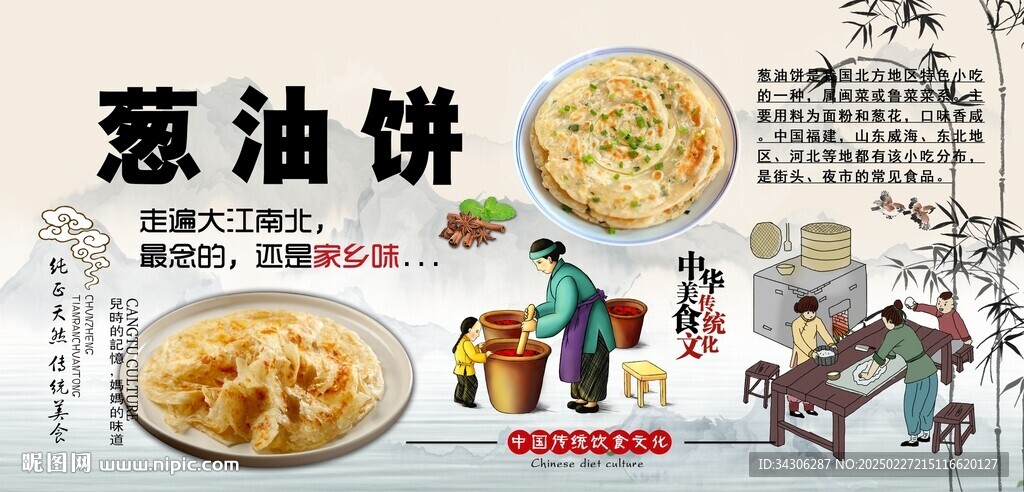 蔥油餅背景墻