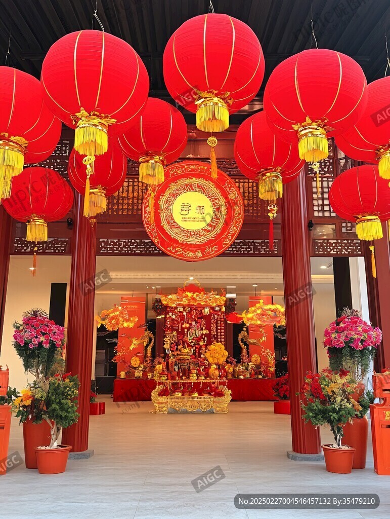 紅色中國燈籠慶典