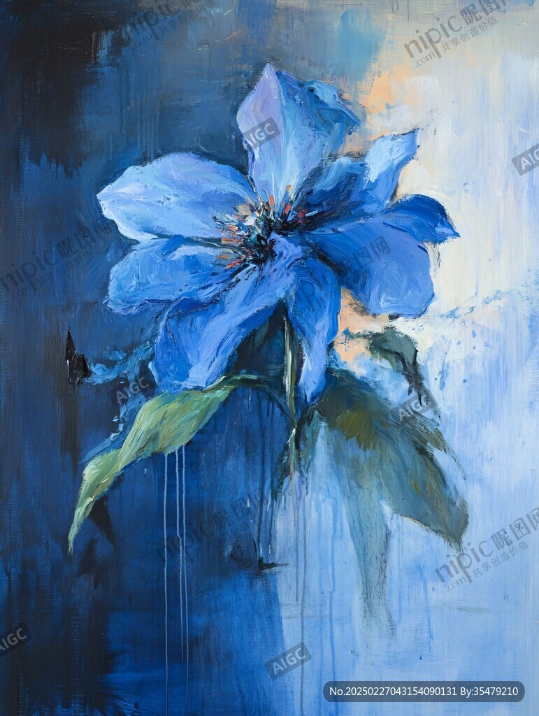 抽象花卉油畫