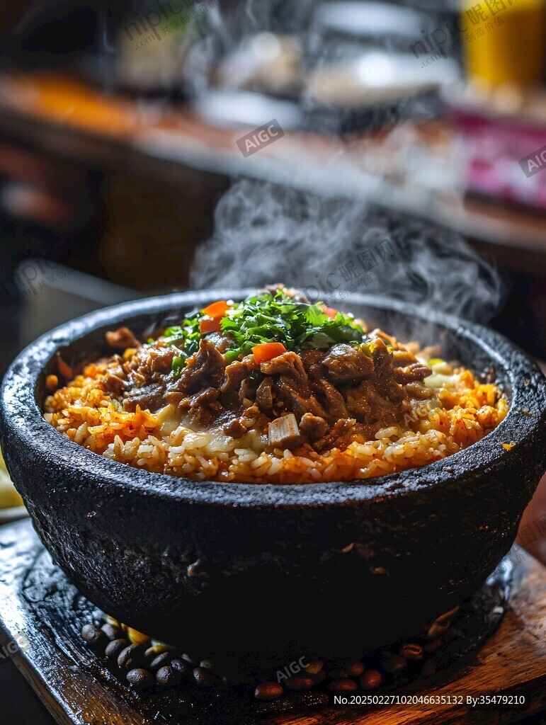 熱氣騰騰的石鍋米飯