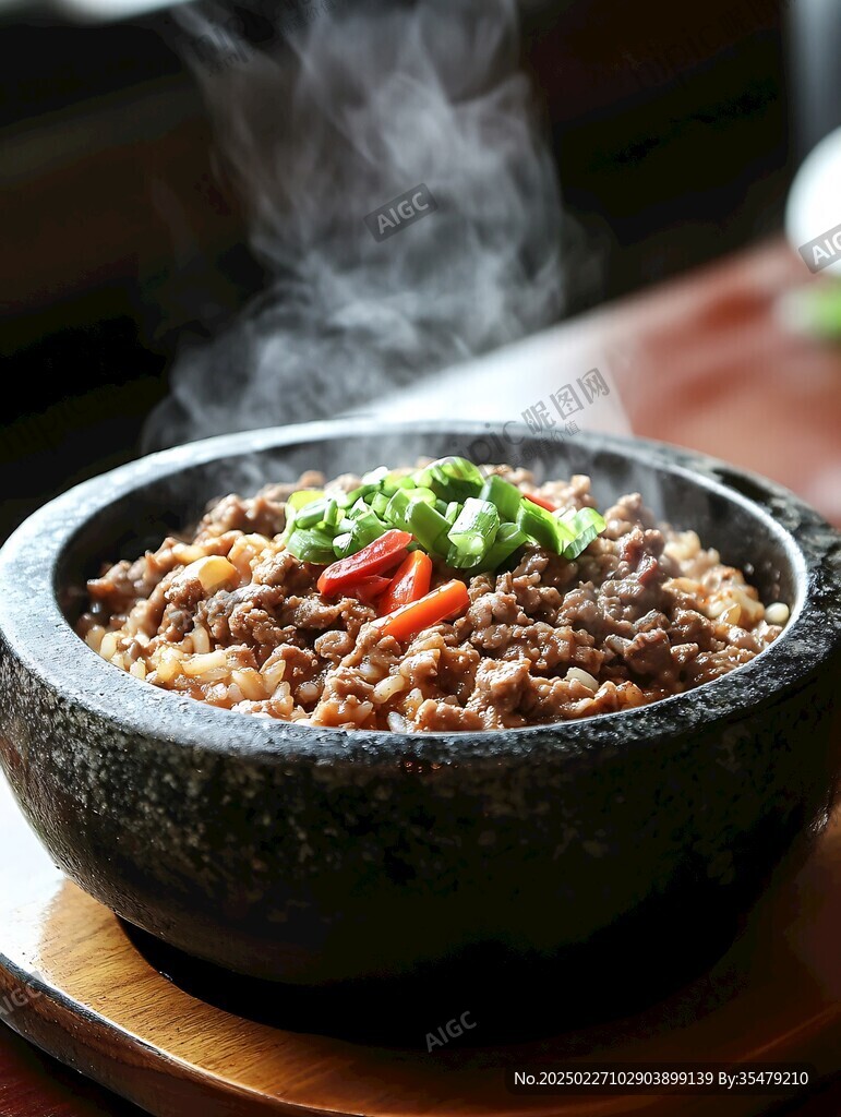 熱氣騰騰的石鍋拌飯