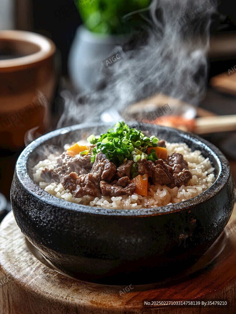 熱氣騰騰的石鍋米飯