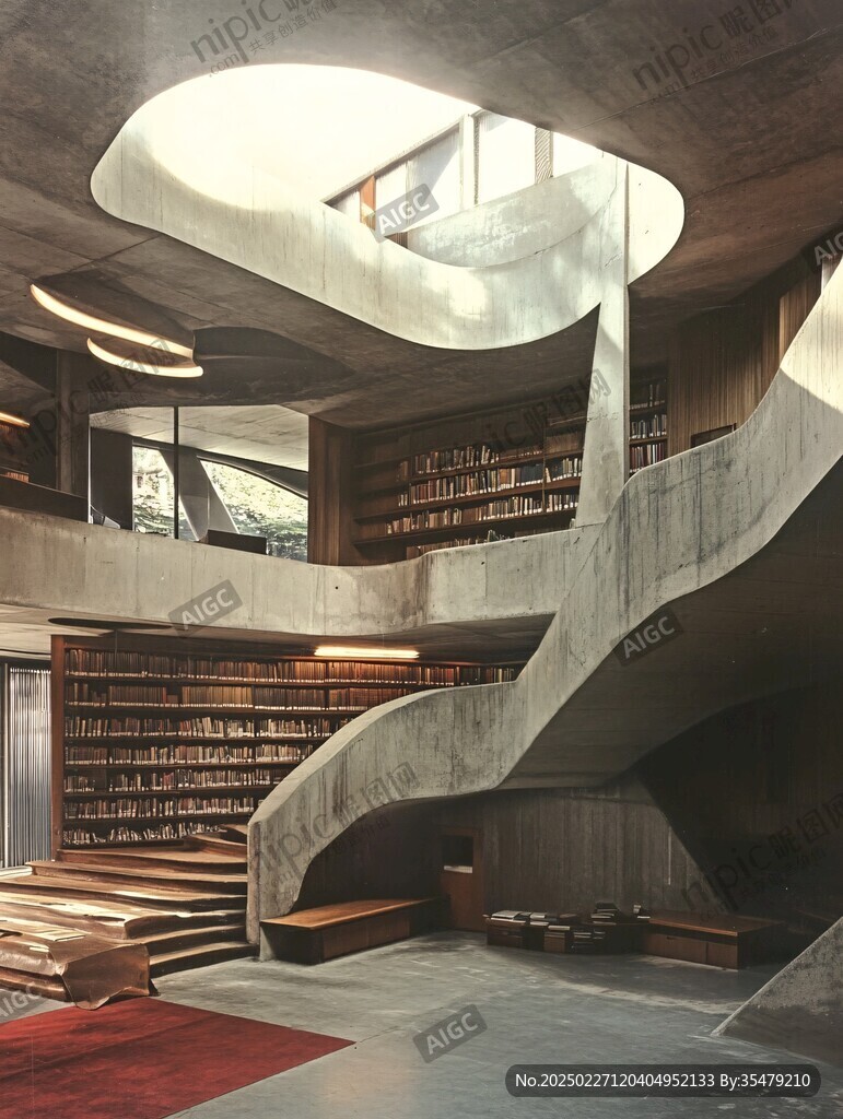 混凝土圖書館的建筑之美