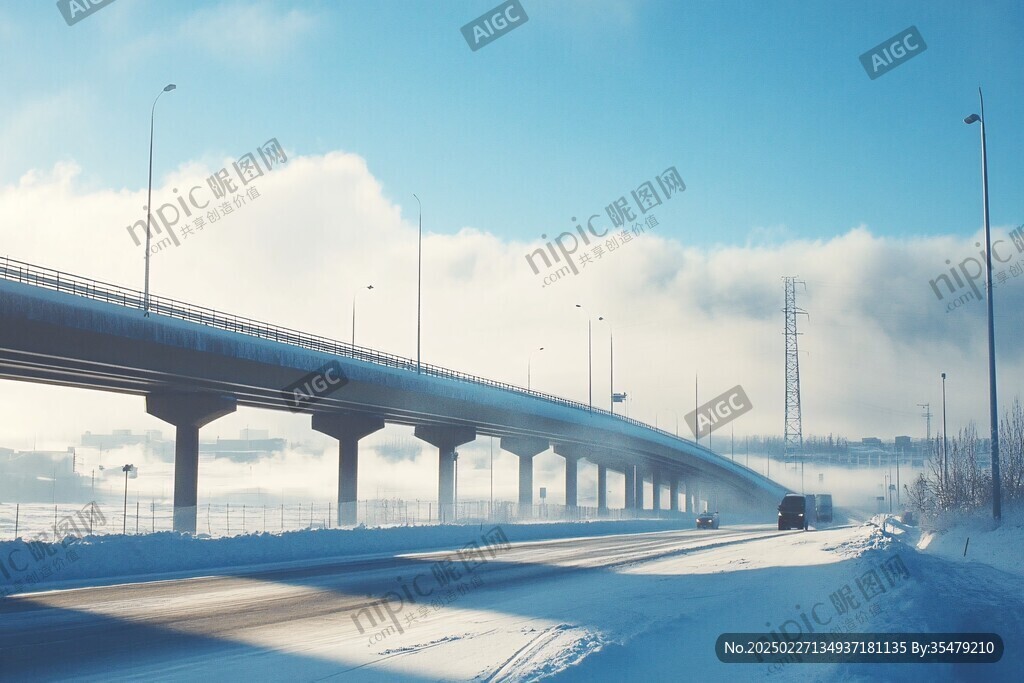 冬日高速公路