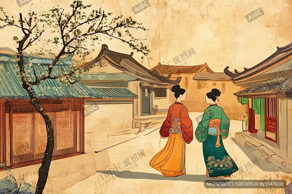 古風(fēng)街景畫(huà)