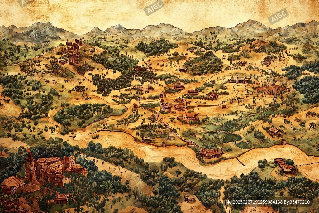 古老鄉村風景畫