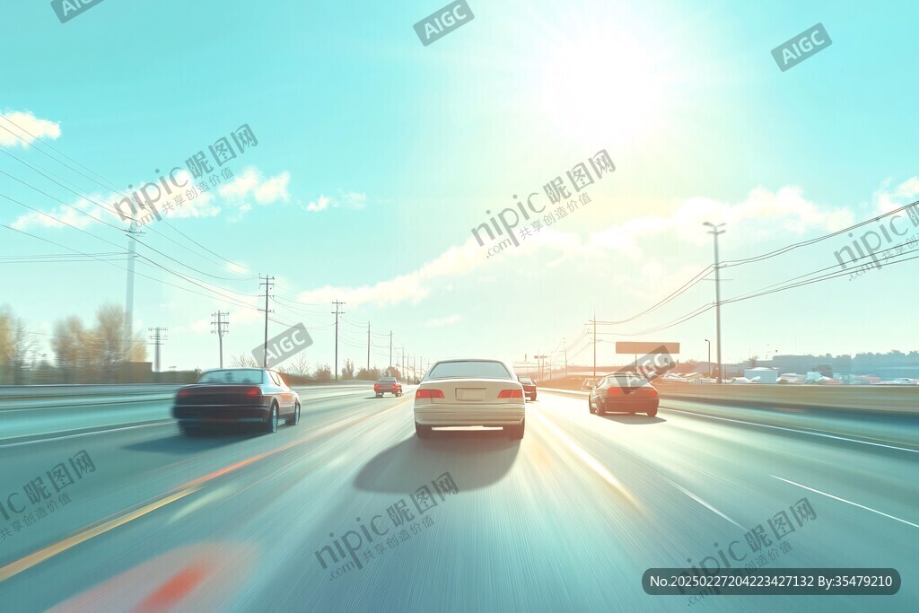 高速公路日出行駛