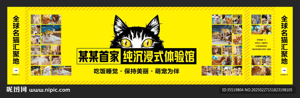 擼貓館形象墻 貓咖海報 貓咪圖