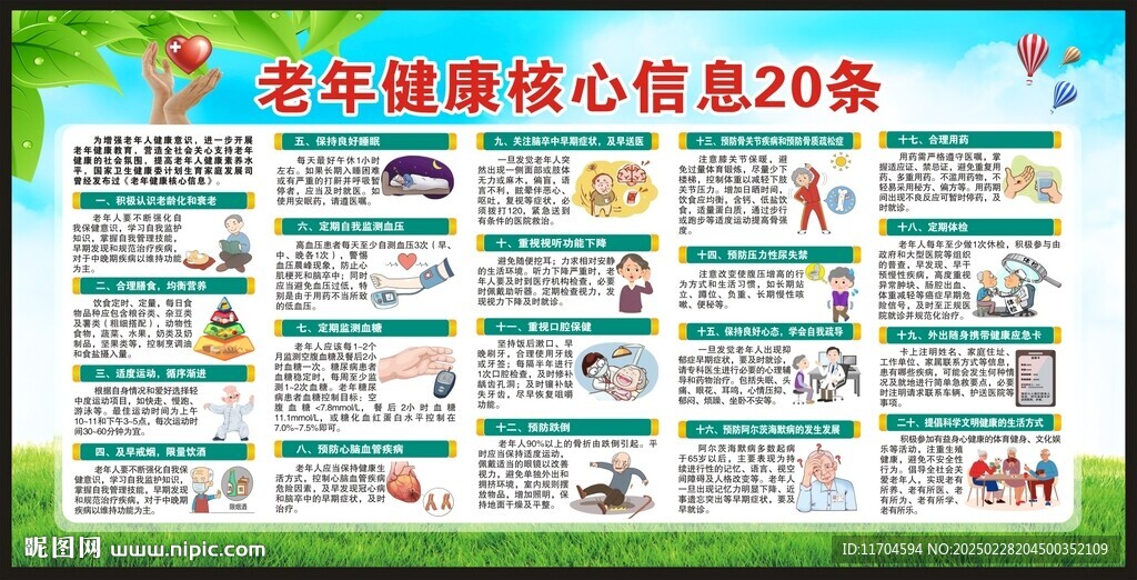 老年健康核心信息宣傳欄