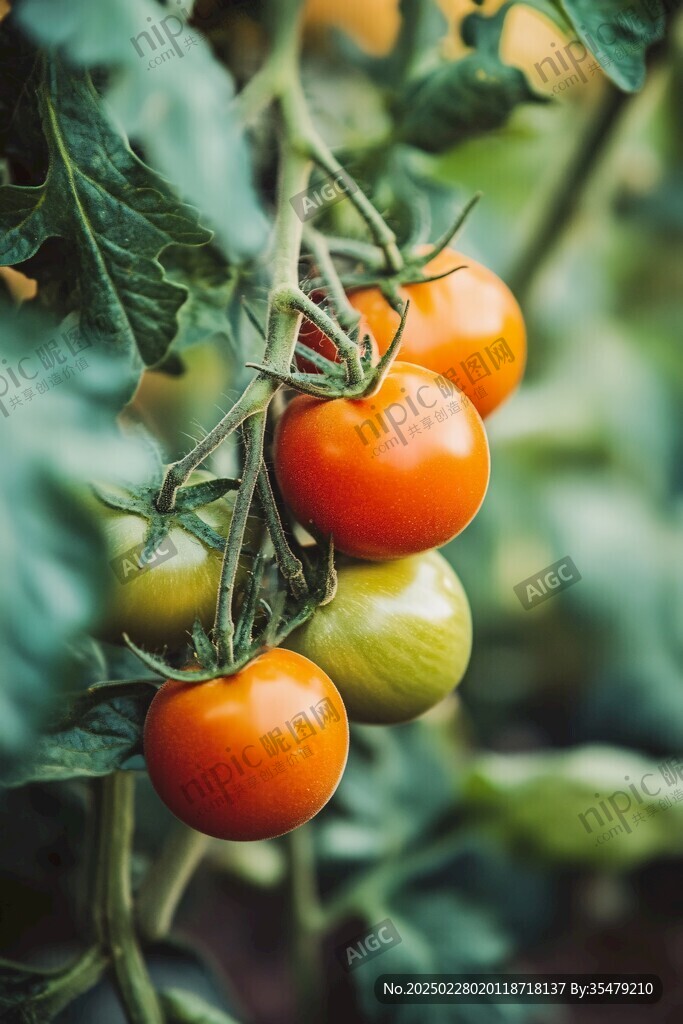 成熟的西紅柿和未成熟的西紅柿