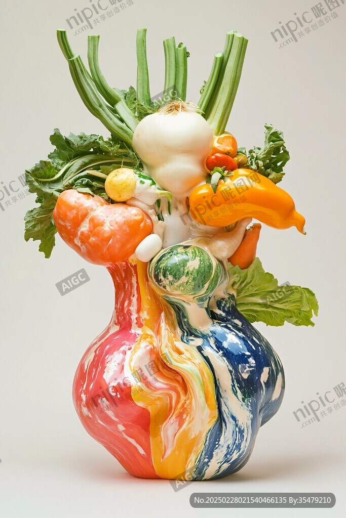 彩色蔬菜雕塑