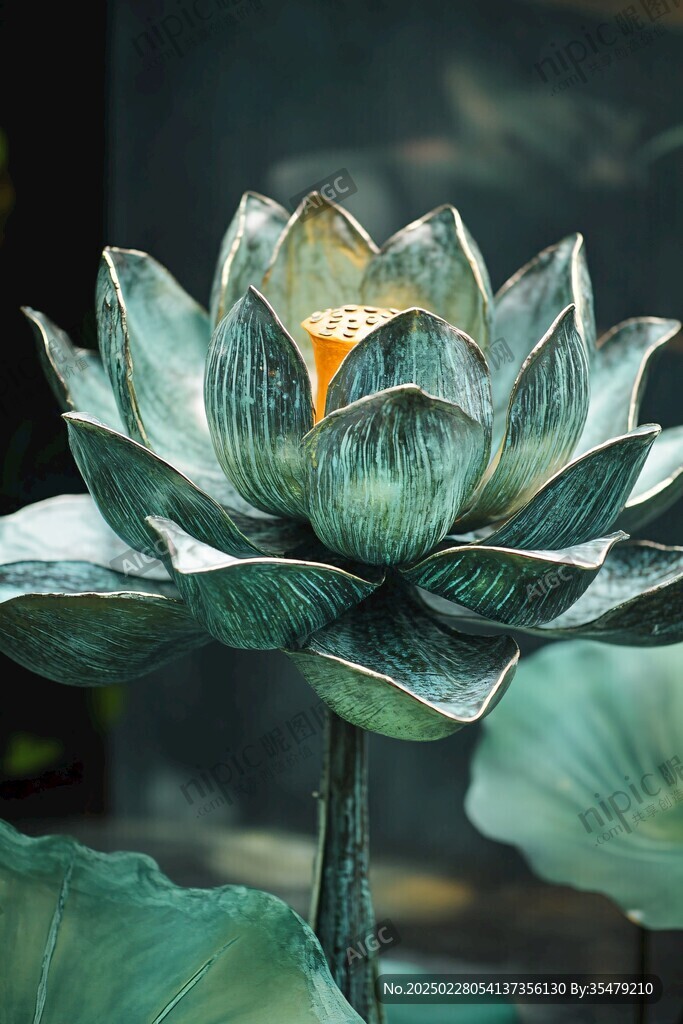 金屬蓮花雕塑
