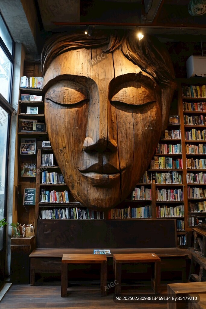 木雕人臉書房
