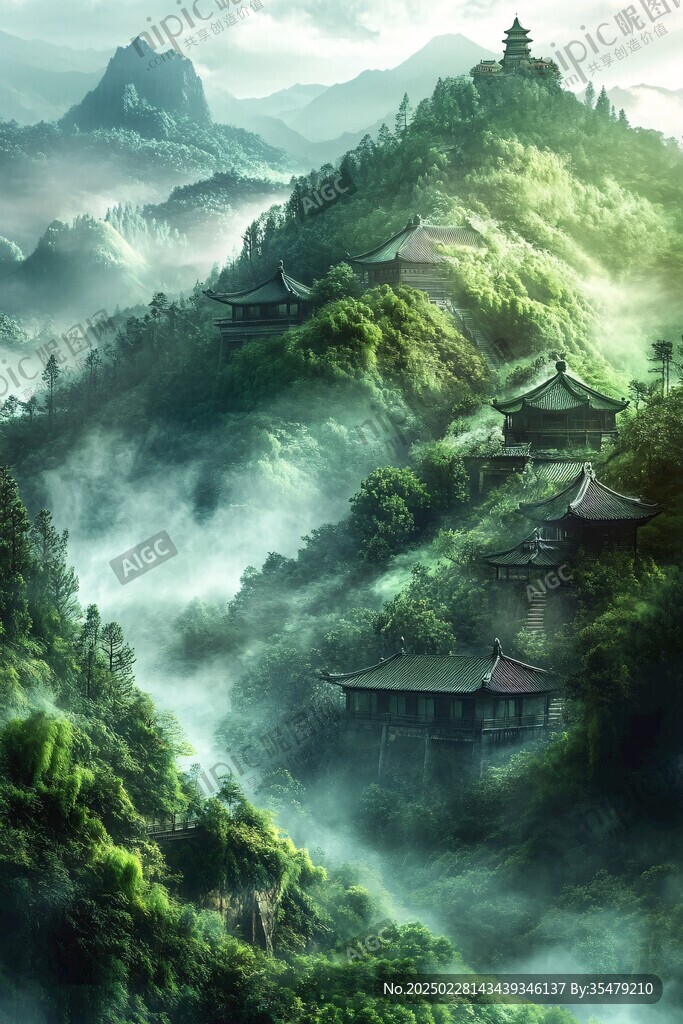 東方仙境的迷霧山谷