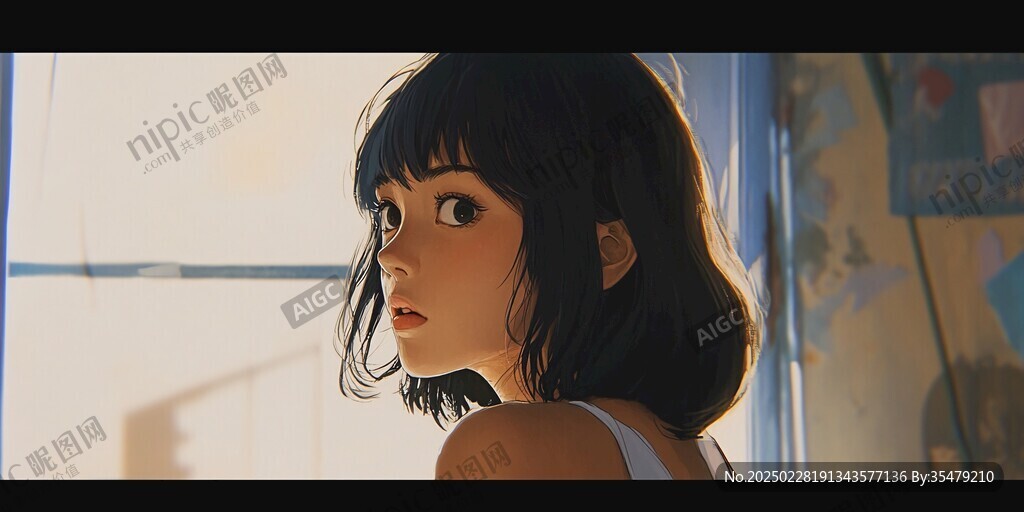 數(shù)字藝術(shù)中的年輕女孩
