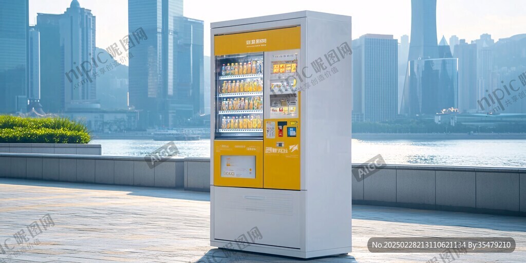 城市中的現(xiàn)代自動售貨機