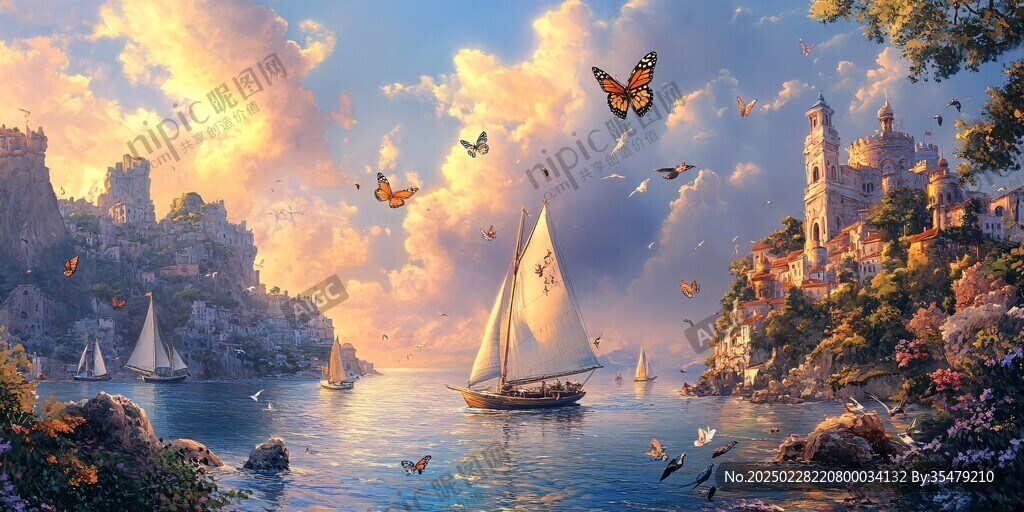 幻想海灣的日落