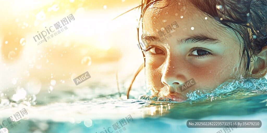 夏日清涼 水中嬉戲