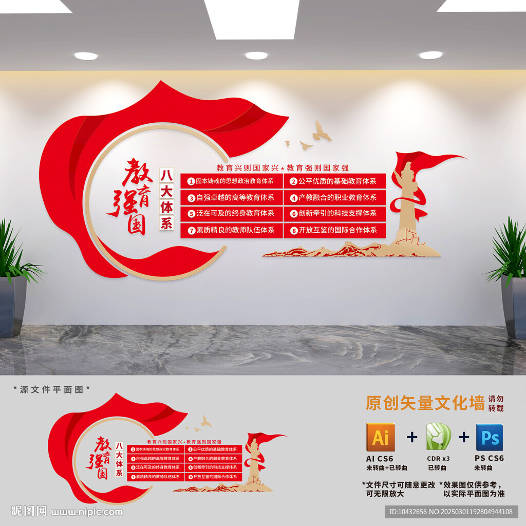 教育強(qiáng)國八大體系文化墻