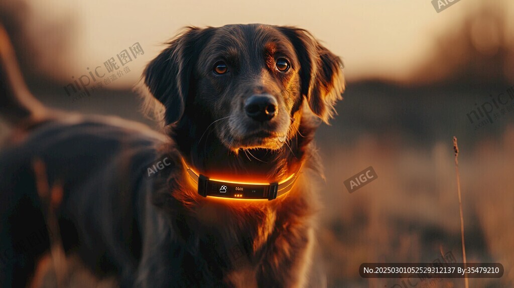金毛犬黃昏時刻