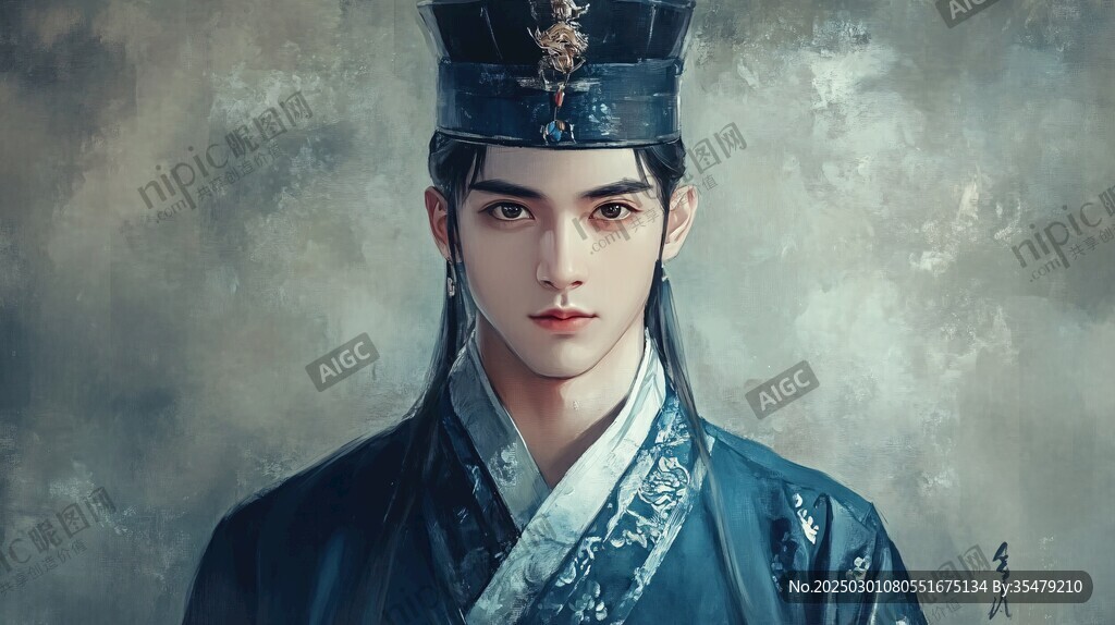 古代華服男子插畫