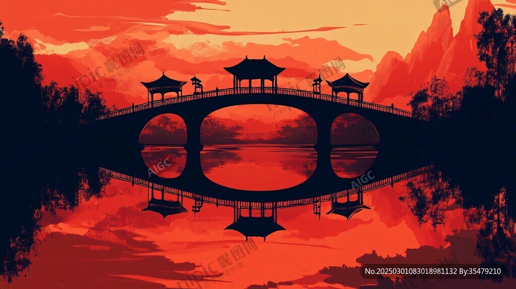 夕陽下的七孔橋