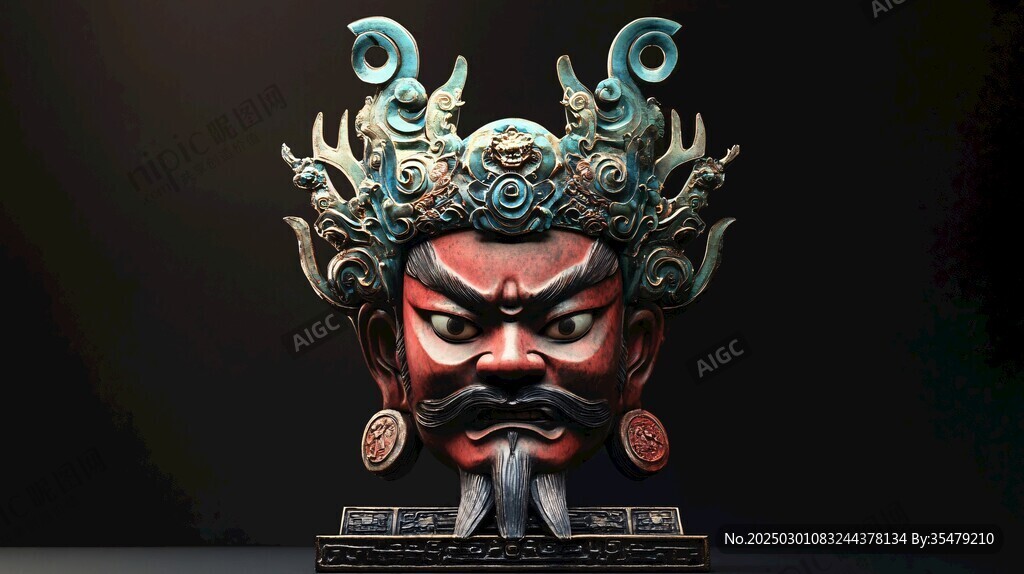 華麗的古代面具