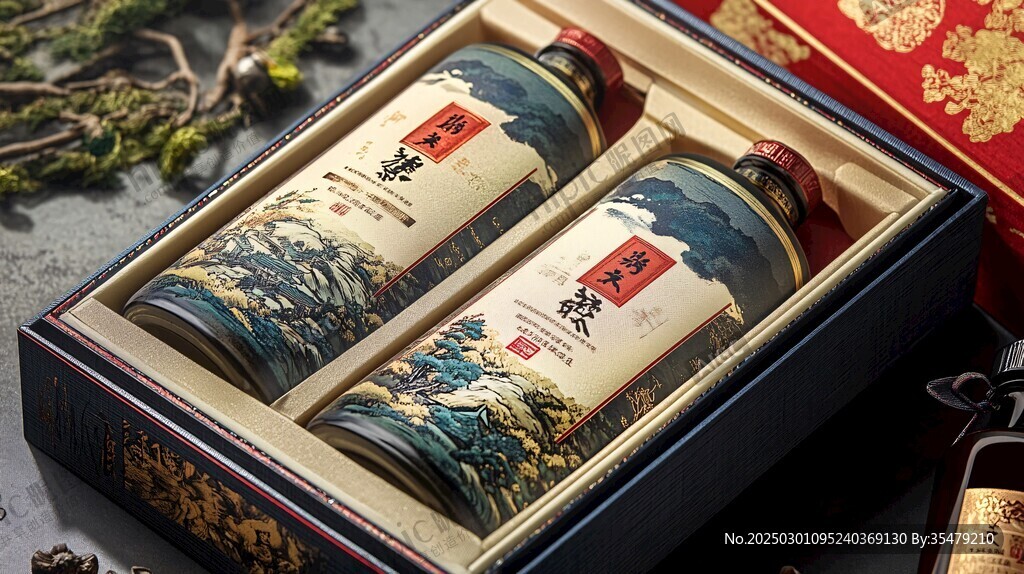 古法釀酒工藝 山水畫(huà)瓶身設(shè)計(jì)