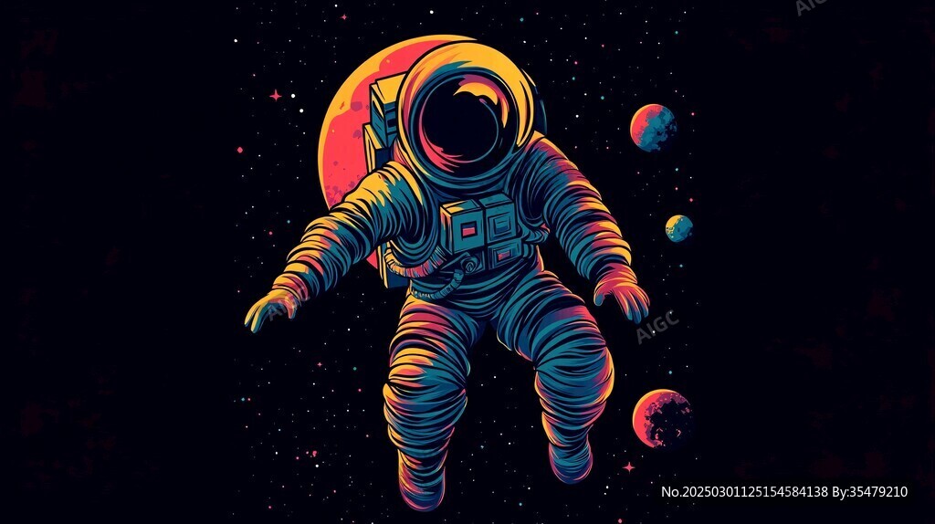 宇航員在宇宙中漫游
