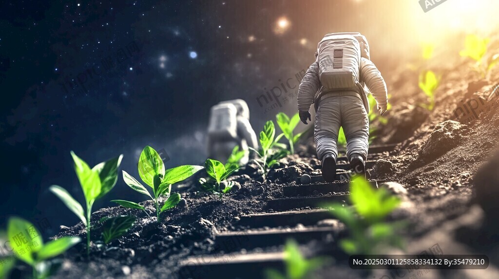 宇航員在外星球上行走