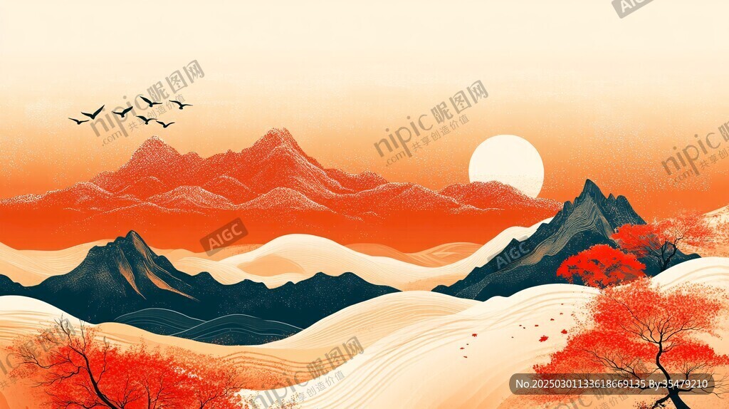 秋日山景