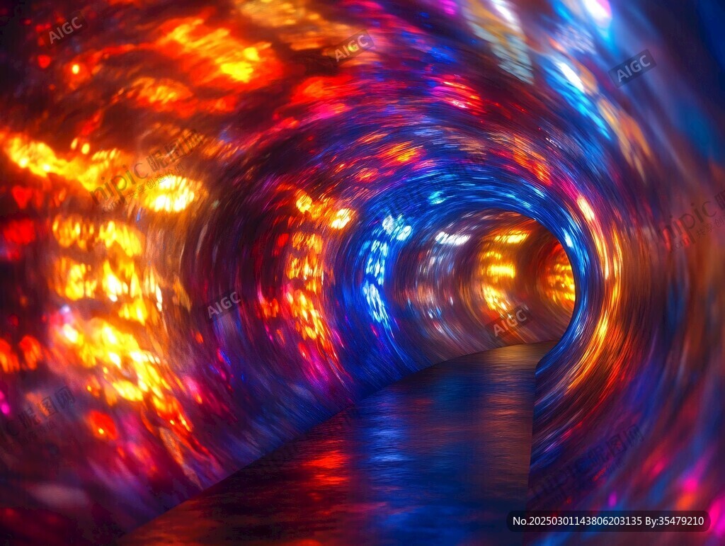 多彩光影隧道