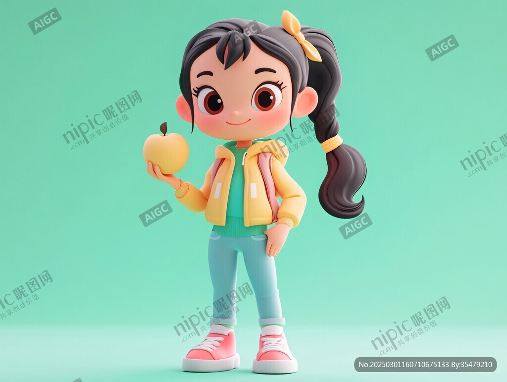 動(dòng)畫(huà)風(fēng)格的卡通女孩形象