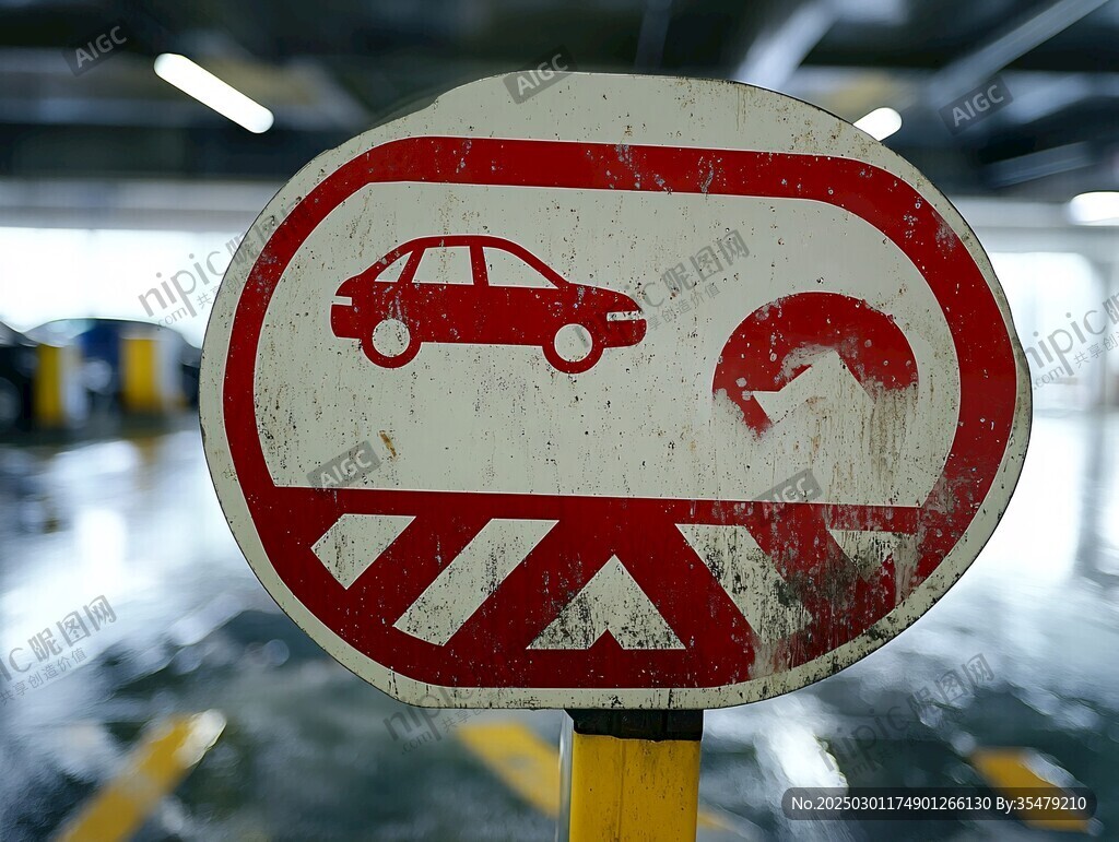 地下停車場汽車禁止通行標識