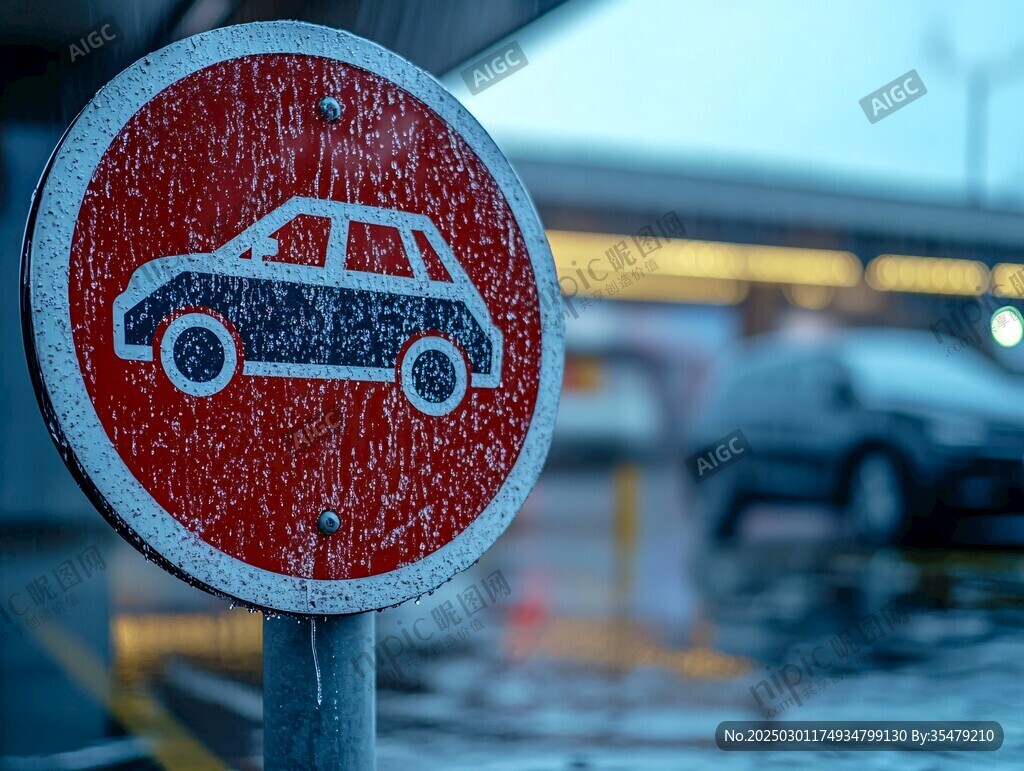 雨中停車(chē)標(biāo)志