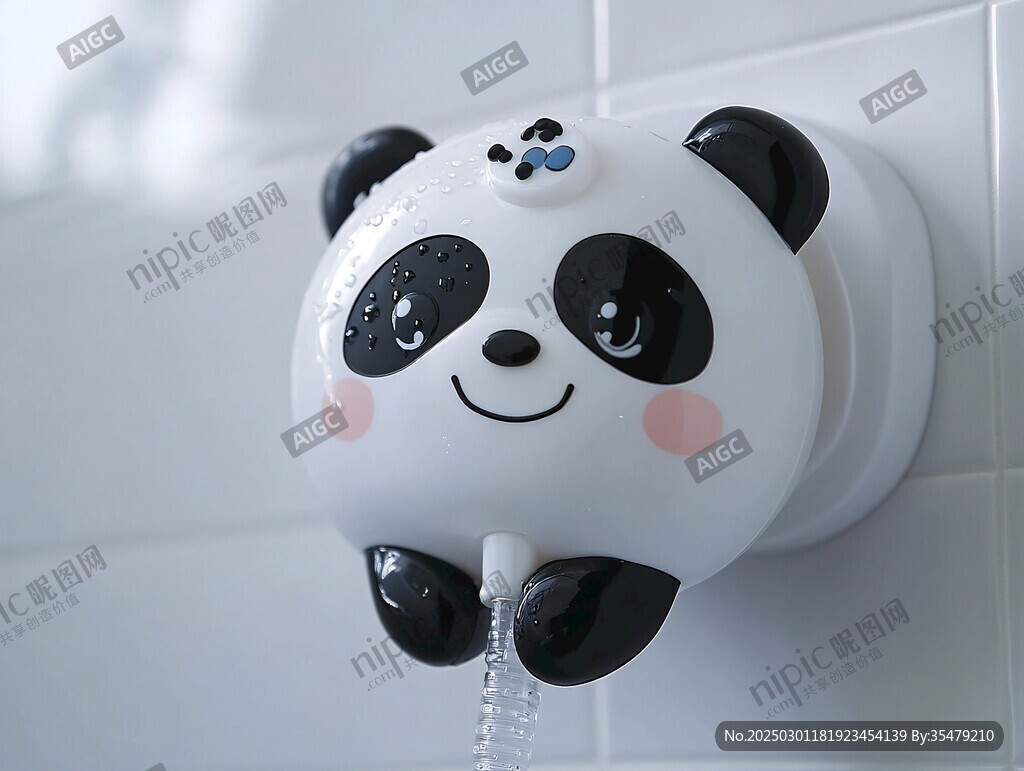 可愛熊貓形狀的浴室水龍頭