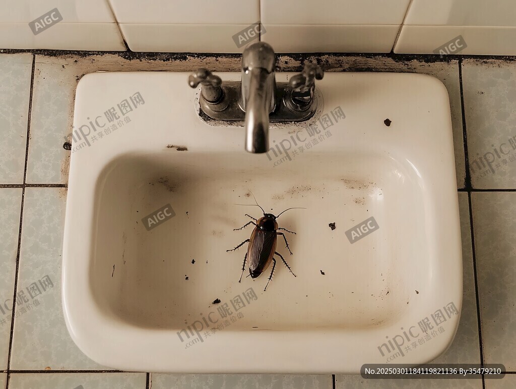 水槽中的蟑螂