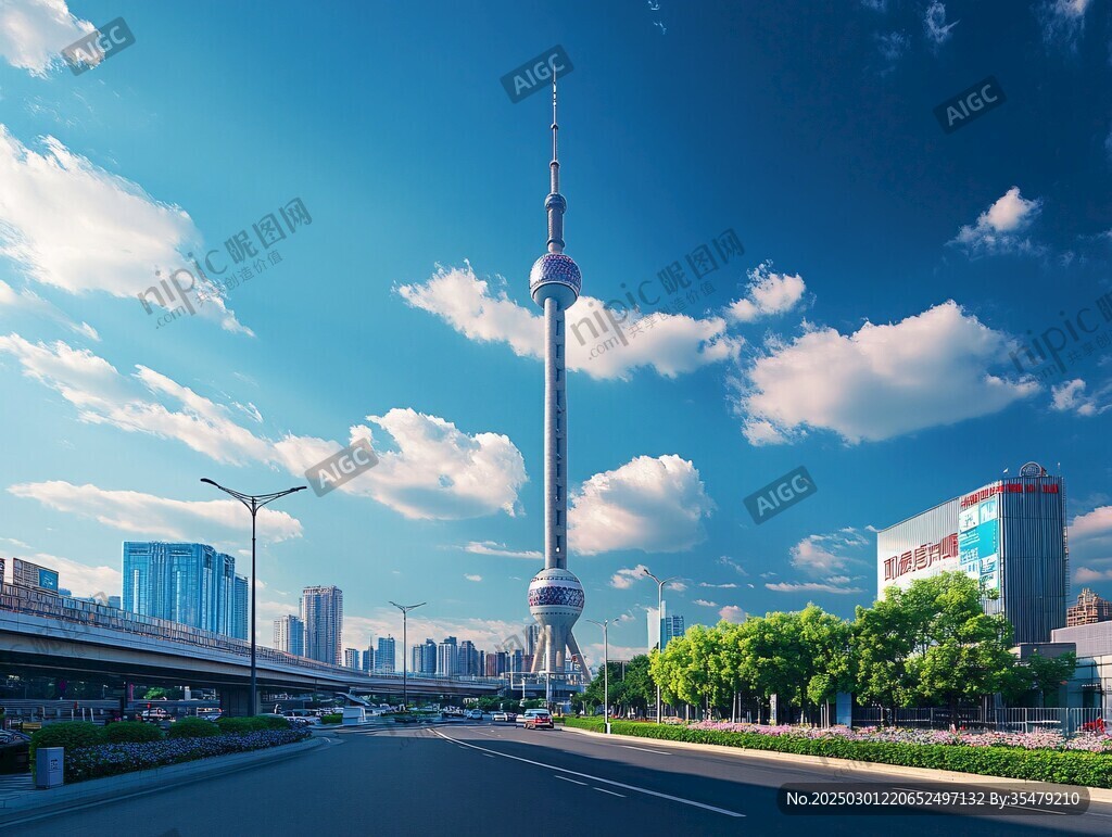 上海天際線的壯麗景色