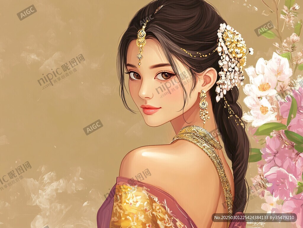 古典美女插畫