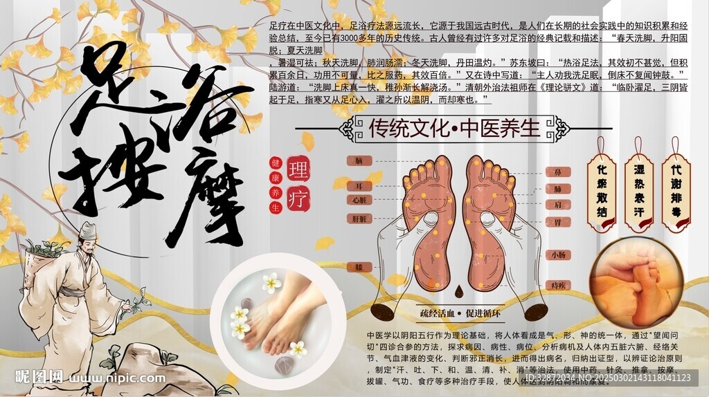 足浴按摩背景墻